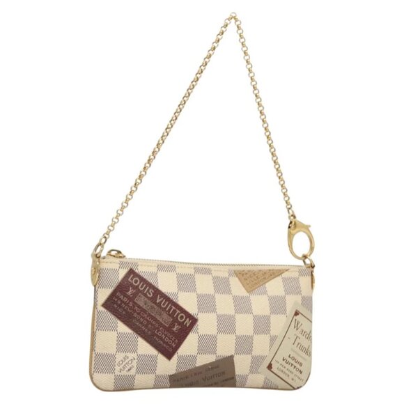 LOUIS VUITTON Damier Azur Pochette Mira MM Accessory Pouch N63078 LV Auth 126086 - Picture 6 of 16